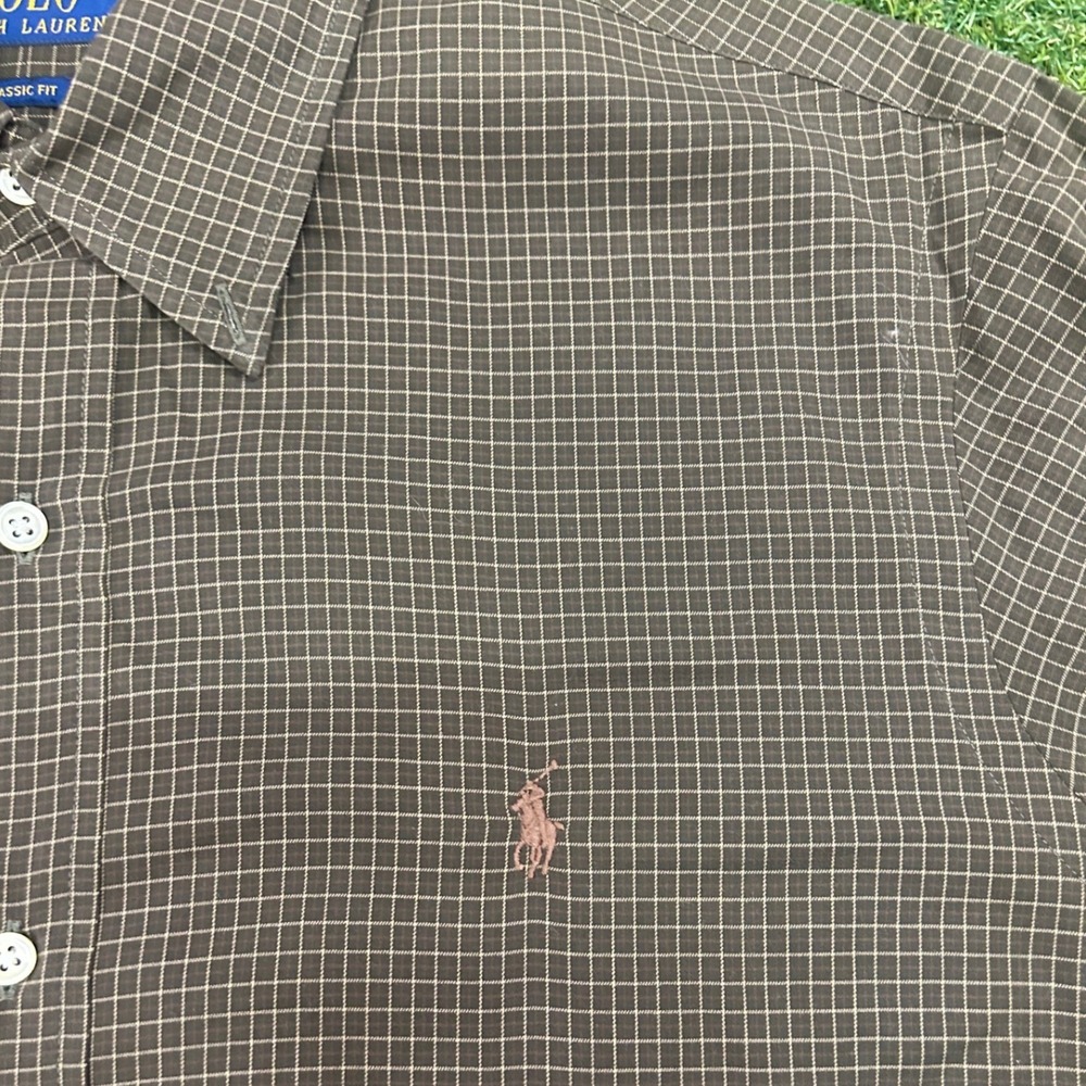 Polo Ralph Lauren Mens Brown Check Long Sleeve Button Down Shirt Classic Fit L - Picture 2 of 7